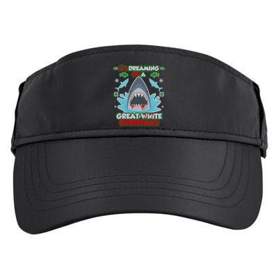 Dreaming of a Great White Shark Ugly Christmas Adult Drive Performance Visor