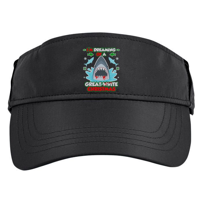 Dreaming of a Great White Shark Ugly Christmas Adult Drive Performance Visor