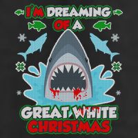 Dreaming of a Great White Shark Ugly Christmas Adult Drive Performance Visor