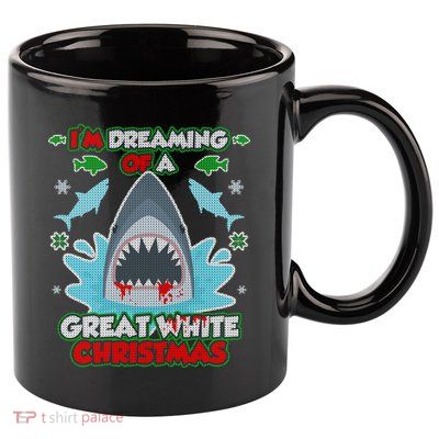 Dreaming of a Great White Shark Ugly Christmas 11oz C Handle Ceramic Mug