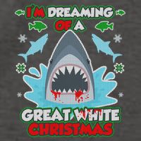 Dreaming of a Great White Shark Ugly Christmas Vector Backpack