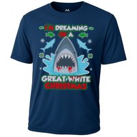 Dreaming of a Great White Shark Ugly Christmas Cooling Performance Crew T-Shirt