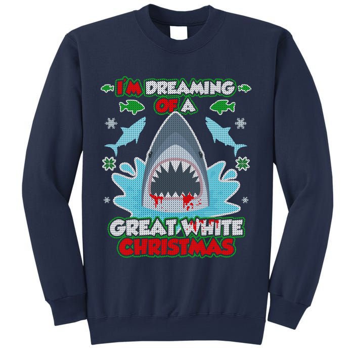Dreaming of a Great White Shark Ugly Christmas Sweatshirt