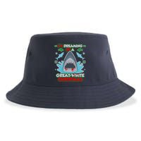 Dreaming of a Great White Shark Ugly Christmas Sustainable Bucket Hat