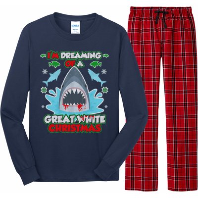 Dreaming of a Great White Shark Ugly Christmas Long Sleeve Pajama Set