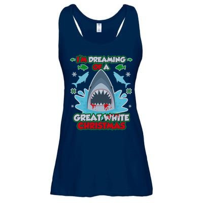 Dreaming of a Great White Shark Ugly Christmas Ladies Essential Flowy Tank