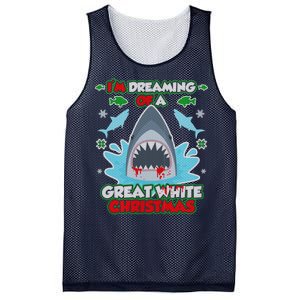 Dreaming of a Great White Shark Ugly Christmas Mesh Reversible Basketball Jersey Tank