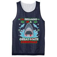 Dreaming of a Great White Shark Ugly Christmas Mesh Reversible Basketball Jersey Tank