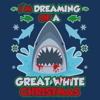 Dreaming of a Great White Shark Ugly Christmas Mesh Reversible Basketball Jersey Tank