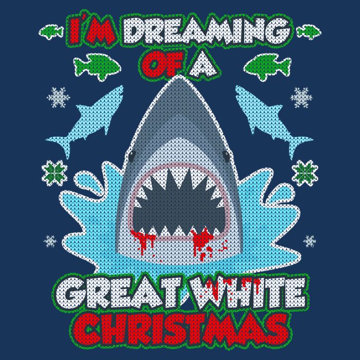 Dreaming of a Great White Shark Ugly Christmas Mesh Reversible Basketball Jersey Tank