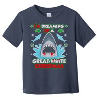 Dreaming of a Great White Shark Ugly Christmas Toddler T-Shirt