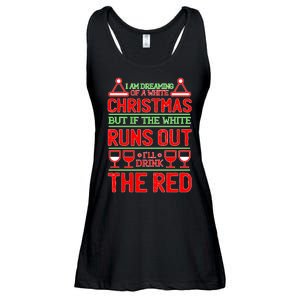 Dreaming of a White Christmas I'll Drink The Red Funny Wine Ladies Essential Flowy Tank