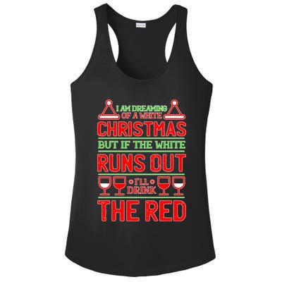 Dreaming of a White Christmas I'll Drink The Red Funny Wine Ladies PosiCharge Competitor Racerback Tank