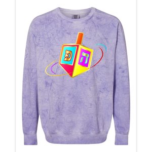 Dreidel Hanukkah Festival of Lights Colorblast Crewneck Sweatshirt