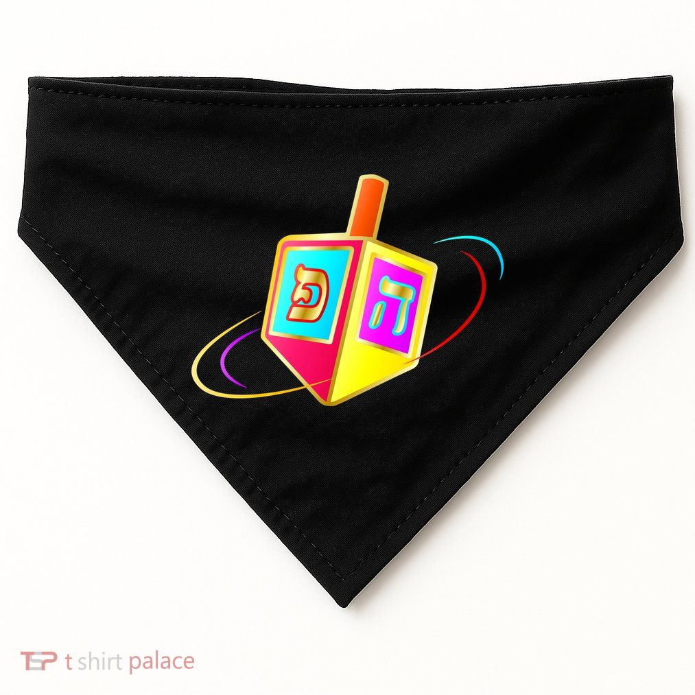 Dreidel Hanukkah Festival of Lights USA-Made Doggie Bandana