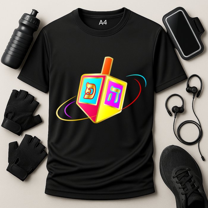 Dreidel Hanukkah Festival of Lights Cooling Performance Crew T-Shirt