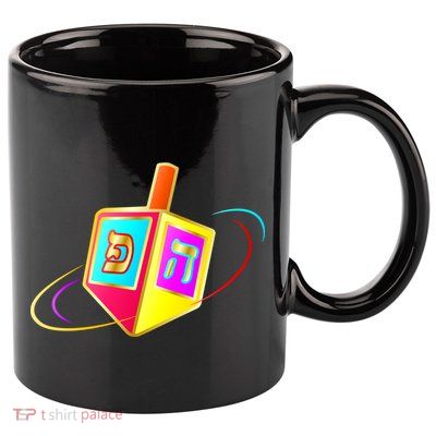 Dreidel Hanukkah Festival of Lights 11oz C Handle Ceramic Mug