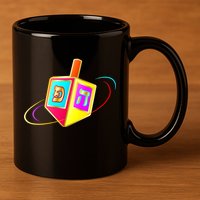 Dreidel Hanukkah Festival of Lights 11oz C Handle Ceramic Mug