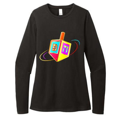 Dreidel Hanukkah Festival of Lights Womens CVC Long Sleeve Shirt