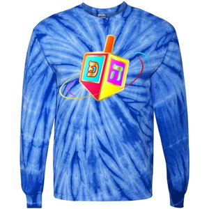 Dreidel Hanukkah Festival of Lights Tie-Dye Long Sleeve Shirt