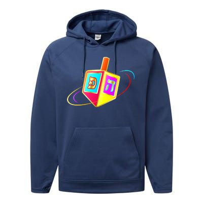 Dreidel Hanukkah Festival of Lights Performance Fleece Hoodie