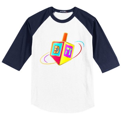 Dreidel Hanukkah Festival of Lights Baseball Sleeve Shirt