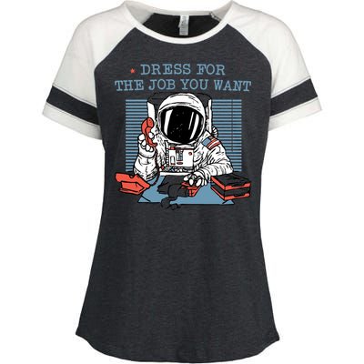 Dress For The Job You Want Astronaut Enza Ladies Jersey Colorblock Tee