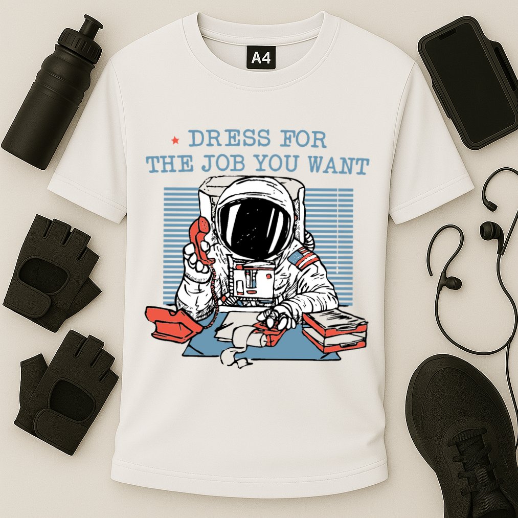 Dress For The Job You Want Astronaut Cooling Performance Crew T-Shirt