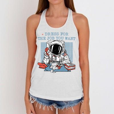 Dress For The Job You Want Astronaut Women's Knotted Racerback Tank