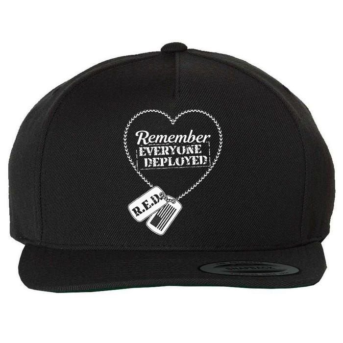 Distressed R.E.D. Friday Remember Everyone Deployed Wool Snapback Cap