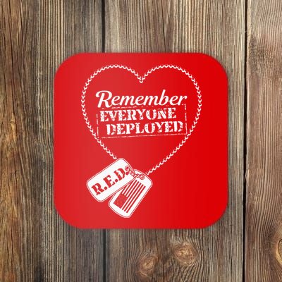 Distressed R.E.D. Friday Remember Everyone Deployed Coaster