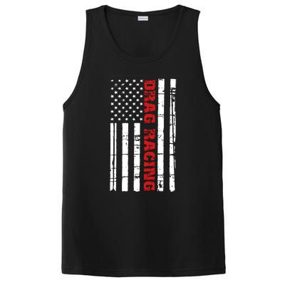 Drag Racing Flag Cool Gift Street Drag Outlaws American Gift PosiCharge Competitor Tank