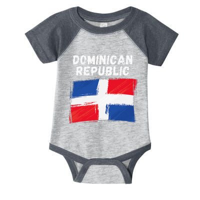 Dominican Republic Flag Vintage Grunge Dominican Flag Infant Baby Jersey Bodysuit