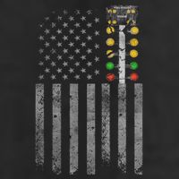 Drag Racing Flag American Drag Racer Drag Strip Tree Light Garment-Dyed Fleece Hoodie