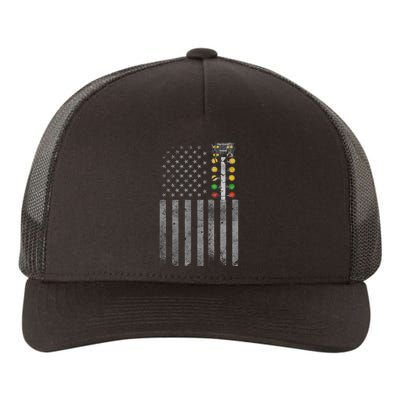 Drag Racing Flag American Drag Racer Drag Strip Tree Light Yupoong Adult 5-Panel Trucker Hat