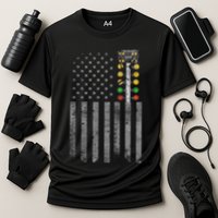 Drag Racing Flag American Drag Racer Drag Strip Tree Light Performance Shirt