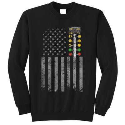 Drag Racing Flag American Drag Racer Drag Strip Tree Light Sweatshirt