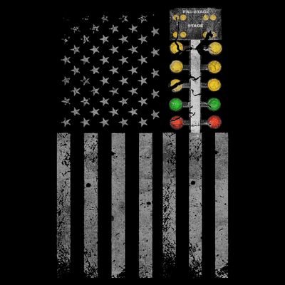 Drag Racing Flag American Drag Racer Drag Strip Tree Light T-Shirt