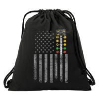 Drag Racing Flag American Drag Racer Drag Strip Tree Light Drawstring Bag