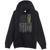 Drag Racing Flag American Drag Racer Drag Strip Tree Light Premium Pullover Hoodie
