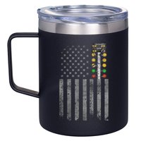 Drag Racing Flag American Drag Racer Drag Strip Tree Light 12oz Stainless Steel Coffee Mug