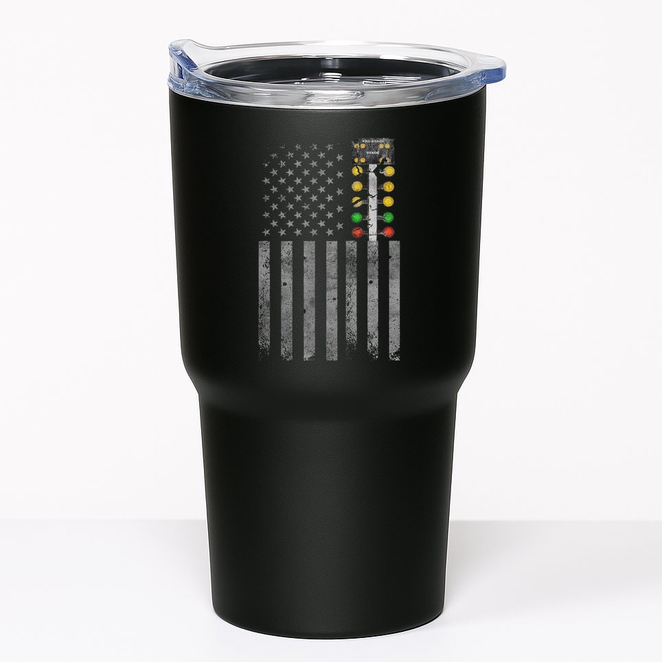 Drag Racing Flag American Drag Racer Drag Strip Tree Light Tumbler