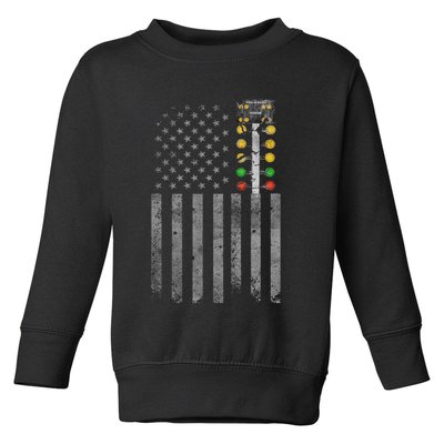 Drag Racing Flag American Drag Racer Drag Strip Tree Light Toddler Sweatshirt