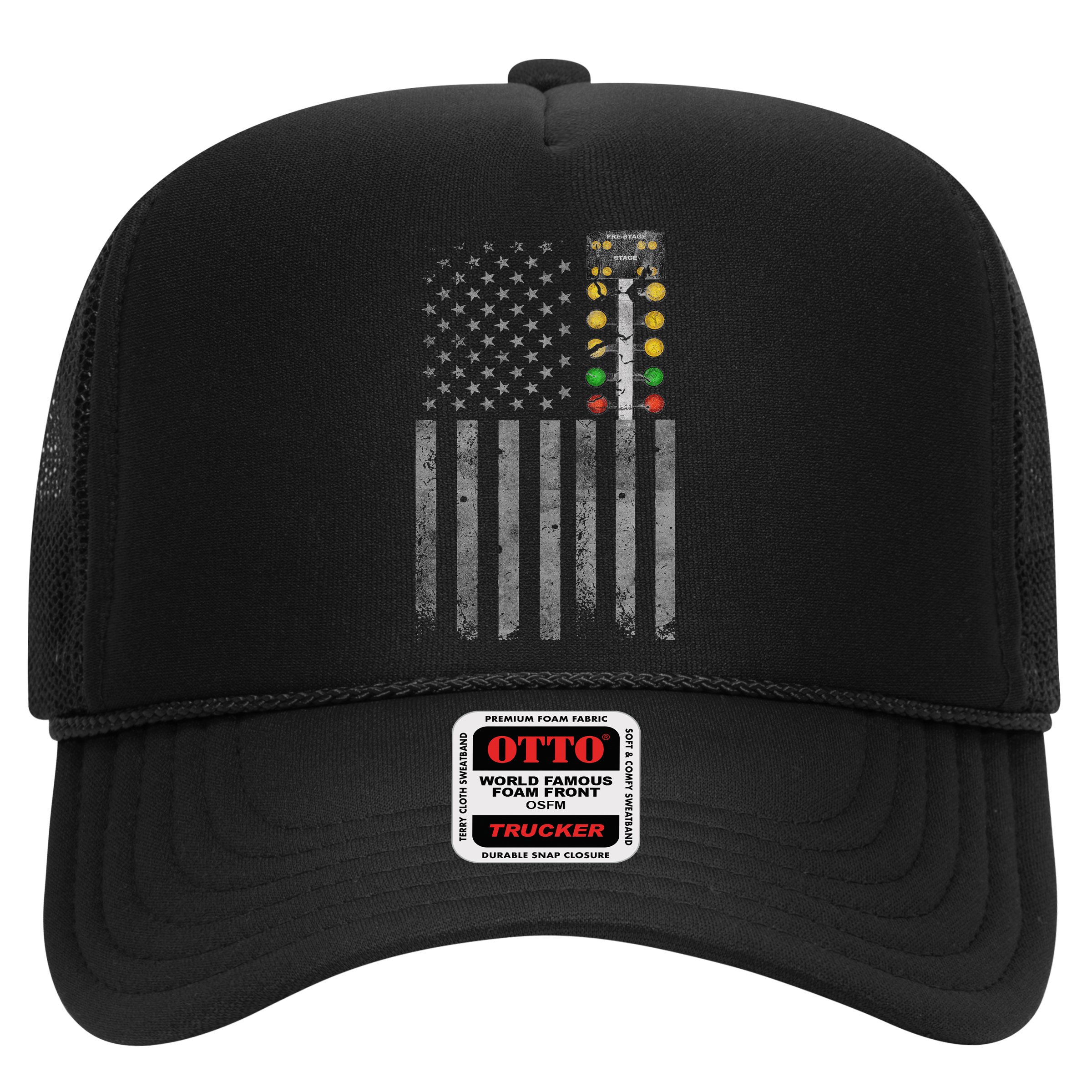 Drag Racing Flag American Drag Racer Drag Strip Tree Light Hat