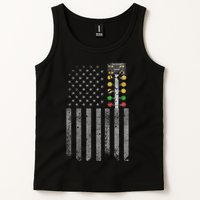 Drag Racing Flag American Drag Racer Drag Strip Tree Light Tank Top