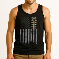 Drag Racing Flag American Drag Racer Drag Strip Tree Light Tank Top