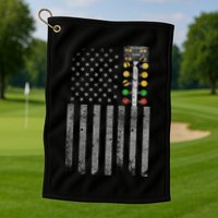 Drag Racing Flag American Drag Racer Drag Strip Tree Light Golf Towel