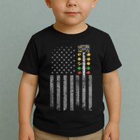 Drag Racing Flag American Drag Racer Drag Strip Tree Light Toddler T-Shirt