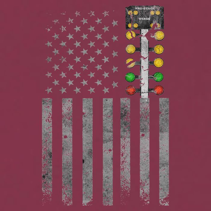 Drag Racing Flag American Drag Racer Drag Strip Tree Light 16oz Travel Tumbler