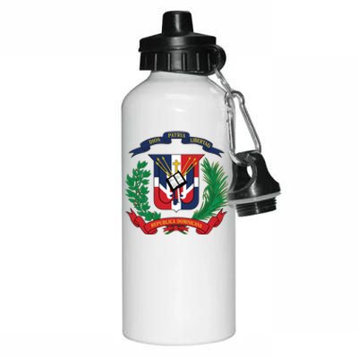 Dominican Republic Flag National Emblem Republica Dominicana Cool Gift Aluminum Water Bottle 